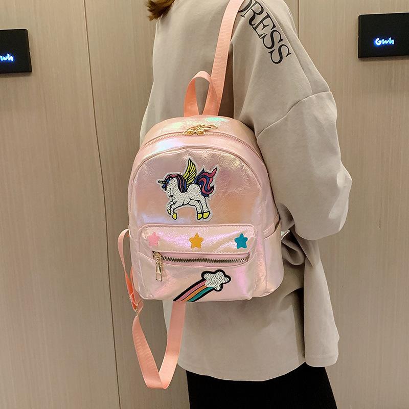New Fashion Unicorn Cartoon Laser Sequins Unicorn Holographic Backpacks