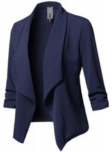 Load image into Gallery viewer, Fashion Cotton Plain Shawl Collar Regular Sleeve Blazer
