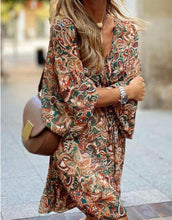 Load image into Gallery viewer, New Printed Long Sleeve A-Line Boho Dress
