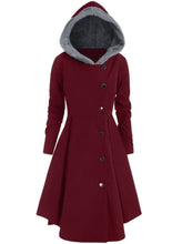 Load image into Gallery viewer, Retro Hooded Windbreaker Long Slim Slimming Coat
