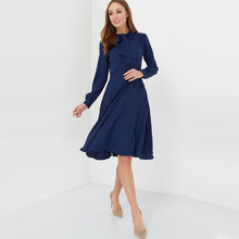 Load image into Gallery viewer, Long Sleeve Solid Color Knee-length Dress
