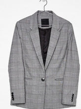 Charger l&#39;image dans la galerie, Classy Polyester Plaid Shawl Collar Regular Sleeve Blazer

