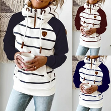 Load image into Gallery viewer, Fashion Striped Color-Blocking Long-Sleeved Hoodies
