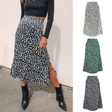 Load image into Gallery viewer, Leopard-print chiffon print split skirt
