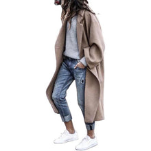 Load image into Gallery viewer, Fashion Long Solid Color Lapel Coat Warm Coat
