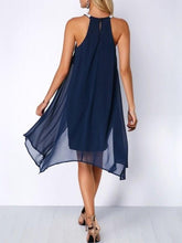 Load image into Gallery viewer, Asymmetric double-knee chiffon dress
