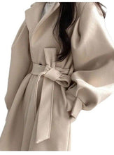Charger l&#39;image dans la galerie, Loose Wind Coat Women&#39;s Woolen Coat With Suit Collar Mid-length And Small Woolen Coat
