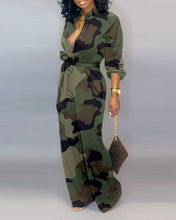 Load image into Gallery viewer, Pocket Wide Leg Pants Camouflage Jumpsuit
