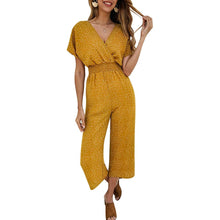 Load image into Gallery viewer, Women&#39;s printed V-neck pocket overalls

