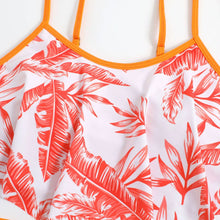 Charger l&#39;image dans la galerie, Split Boxer Drawstring Multicolor Leaf Print Set Tankini Swimsuits
