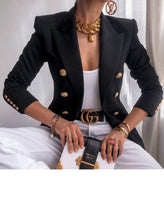 Load image into Gallery viewer, Fashion Cotton Plain Color Shawl Collar Regular Sleeve Blazer
