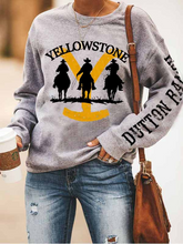 Load image into Gallery viewer, Casual Cotton Blended Round Neck Letter and Figure Printed Long Sleeve Sweatshirt
