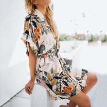 Load image into Gallery viewer, Printed V-neck Knee-length Dress

