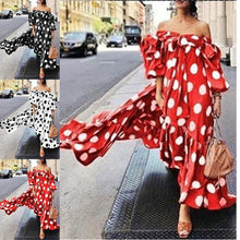Load image into Gallery viewer, Women&#39;s Polka Dot Casual Boho Dress Off Shoulder
