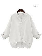 Load image into Gallery viewer, Cotton Stand Collar European and American Long Sleeve Blouse

