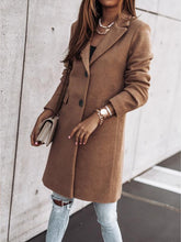 Load image into Gallery viewer, Autumn and winter simple long-sleeved button coat
