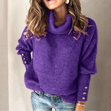 Load image into Gallery viewer, Women&#39;s Lapel Pullover Knitted Cotton Blended Sweater

