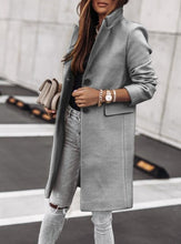 Load image into Gallery viewer, Fashion Cotton Plain Shawl Collar Regular Sleeve Coat
