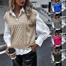 Load image into Gallery viewer, Style Ladies Solid Color V neck Knitted Vest
