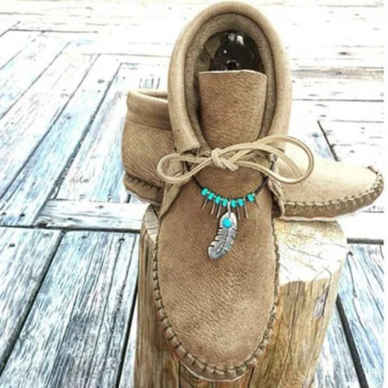 Tribal Vintage Plain Leather Warm Boots