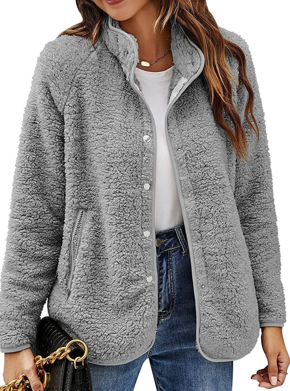 Women's Autumn And Winter Furry Jacket Coat Single-breasted