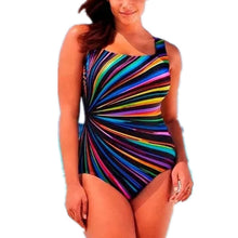 Load image into Gallery viewer, Striped printed fatted one-piece bikini swimsuit
