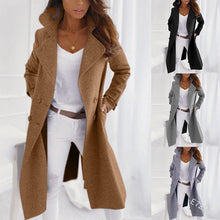 Load image into Gallery viewer, Lapel mid-length woolen coat

