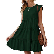 Load image into Gallery viewer, Ladies Solid Color Round Neck Short Sleeve Casual Dress
