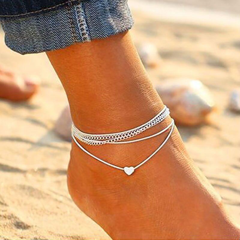 Heart Double Chain Anklet