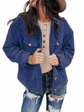 Load image into Gallery viewer, Classy Corduroy Plain Shawl Collar Long Sleeve Pocket Jacket
