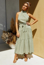 Load image into Gallery viewer, Sexy Summer Polka Dot Long-Length High Waistline Halter Dress
