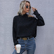 Load image into Gallery viewer, High Neck Off Shoulder Long Sleeve Solid Color Sweater
