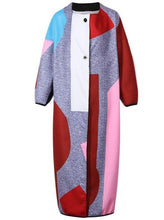 Load image into Gallery viewer, Fashion color block lapel digital print coat
