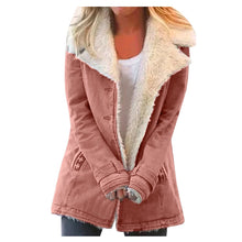 Load image into Gallery viewer, Warm Coats Composite Plush Button Lapels Jacket Outwearcoat

