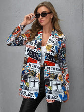 Load image into Gallery viewer, Fashion Cotton Printed Shawl Collar Regular Sleeve Blazer
