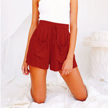 Load image into Gallery viewer, Women&#39;s Summer Cotton And Linen Drawstring High Waist Large Size Loose Wide-Leg Shorts
