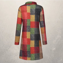 Load image into Gallery viewer, Cashmere Polished Plaid Dress With High Neck And Long Sleeves
