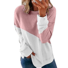 Load image into Gallery viewer, Sweet Modal Color Block Round Neck Long Sleeve T Shirt

