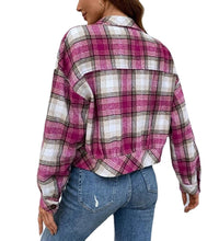 Load image into Gallery viewer, Women&#39;s Lapel Collar Single-breasted Plaid Pattern Jacket
