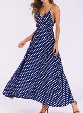 Load image into Gallery viewer, Ladies Fashion Loose Polka Dot Sling Mid-Length Dress
