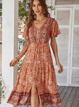 Load image into Gallery viewer, Women&#39;s Short Sleeve Bohemian Resort Dress
