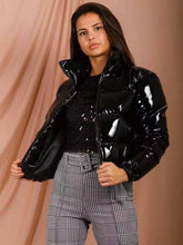 Charger l&#39;image dans la galerie, Stand Up Collar Zipper Glossy Down Jacket
