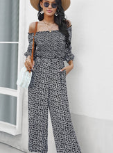 Load image into Gallery viewer, Wide Leg Pants Print Jumpsuit One Shoulder Top
