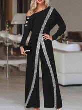 Load image into Gallery viewer, Fashion European And American Wide Leg Pants Long Sleeved Jumpsuit
