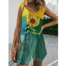 Load image into Gallery viewer, New Printed Cotton And Linen Slub Loose Style Jumpsuit
