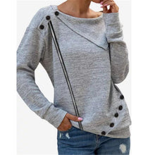 Load image into Gallery viewer, Long Sleeve Buttoned Leather Striped Lapel Knit Top

