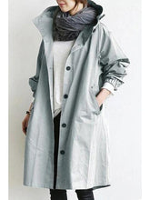 Load image into Gallery viewer, Casual Acetate Fiber Plain Hooded Neck Regular Sleeve Coat
