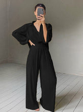 Load image into Gallery viewer, Lapel Pleated Shirt  Draped Add Trousers
