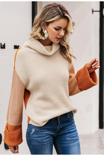 Load image into Gallery viewer, Office Lady Stitching Color Loose Sweater
