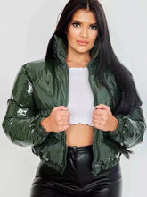 Charger l&#39;image dans la galerie, Stand Up Collar Zipper Glossy Down Jacket
